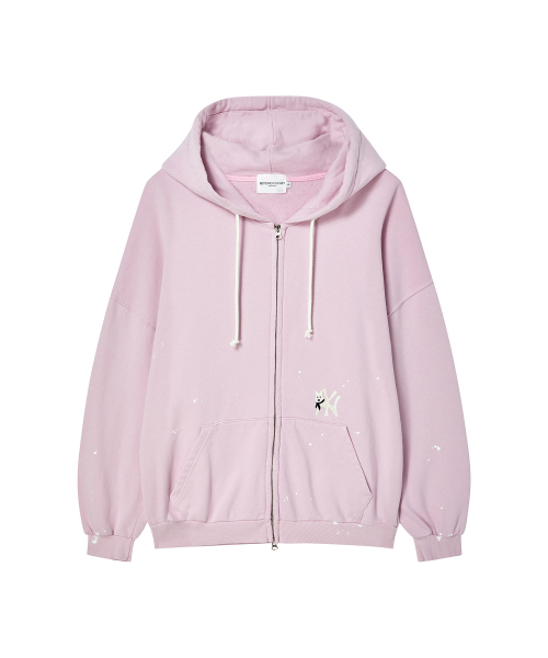 Beyond Closet（-）の「ILP ハンドペインテッドジップアップフードパーカー ピンク（パーカー・メンズ・その他・MEDIUM/LARGE）」の2枚目の写真