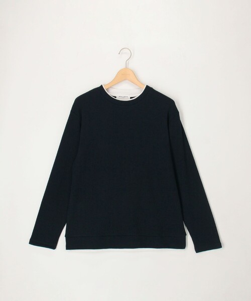 NOLLEY'S LIGHT(ノーリーズライト)の「TCワッフルフェイクレイヤードロンT(Tシャツ/カットソー・メンズ・チャコールグレー/ネイビー/グレイッシュベージュ/ホワイト・L/M)」の4枚目の写真