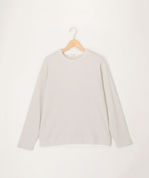 NOLLEY'S LIGHT(ノーリーズライト)の「TCワッフルフェイクレイヤードロンT(Tシャツ/カットソー・メンズ・チャコールグレー/ネイビー/グレイッシュベージュ/ホワイト・L/M)」の3枚目の写真