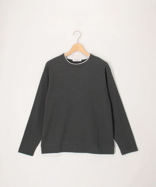 NOLLEY'S LIGHT(ノーリーズライト)の「TCワッフルフェイクレイヤードロンT(Tシャツ/カットソー・メンズ・チャコールグレー/ネイビー/グレイッシュベージュ/ホワイト・L/M)」の1枚目の写真