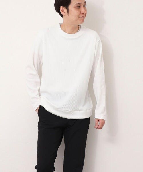 NOLLEY'S LIGHT(ノーリーズライト)の「TCワッフルフェイクレイヤードロンT(Tシャツ/カットソー・メンズ・チャコールグレー/ネイビー/グレイッシュベージュ/ホワイト・L/M)」の6枚目の写真