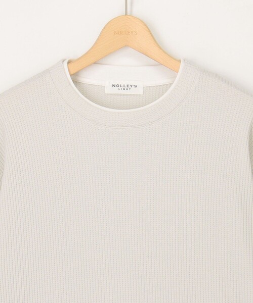 NOLLEY'S LIGHT(ノーリーズライト)の「TCワッフルフェイクレイヤードロンT(Tシャツ/カットソー・メンズ・チャコールグレー/ネイビー/グレイッシュベージュ/ホワイト・L/M)」の18枚目の写真