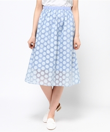 オーガンジーオパールドットロングスカート