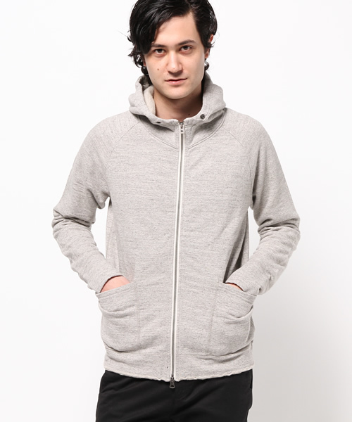 quadro / パーカー/M/ウール/グレー/無地 quadro（クオドロ）の「リネンループ裏毛ZIPパーカー（パーカー）」 - WEAR