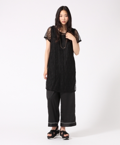 HARE(ハレ)の「レースロングプルオーバー(HARE)(Tシャツ/カットソー・レディース・ブラック/オフホワイト・FREE)」の3枚目の写真