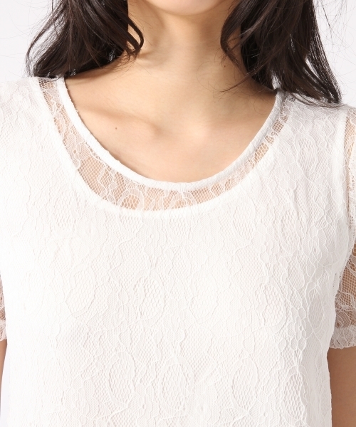 HARE(ハレ)の「レースロングプルオーバー(HARE)(Tシャツ/カットソー・レディース・ブラック/オフホワイト・FREE)」の7枚目の写真