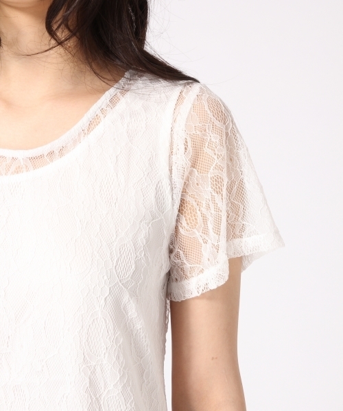 HARE(ハレ)の「レースロングプルオーバー(HARE)(Tシャツ/カットソー・レディース・ブラック/オフホワイト・FREE)」の8枚目の写真