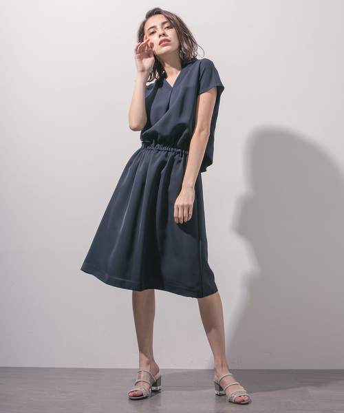 STUDIOUS（ステュディオス）の「【STUDIOUS】 スキッパーエアリーワンピース（ワンピース・レディース・キャメル/ネイビー/カーキ/ブルー/サックスブルー/チェック/バーガンディー/マルチ/ブラウン・FREE）」の18枚目の写真