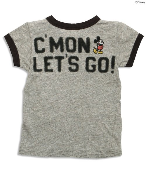 BREEZE（ブリーズ）の「Disney（ディズニー）ミッキーリンガーTシャツ（Tシャツ/カットソー・キッズ・キナリ/グレー・140/110/130/90/95/80/100/120）」の3枚目の写真
