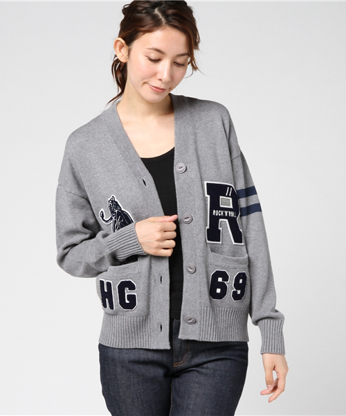 HYSTERIC GLAMOUR（ヒステリックグラマー）の「EVIL ANGELワッペン レタードCD（カーディガン/ボレロ・レディース・ホワイト/トップグレー/ブラック・FREE）」の16枚目の写真