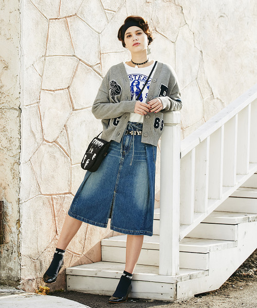 HYSTERIC GLAMOUR（ヒステリックグラマー）の「EVIL ANGELワッペン レタードCD（カーディガン/ボレロ・レディース・ホワイト/トップグレー/ブラック・FREE）」の17枚目の写真