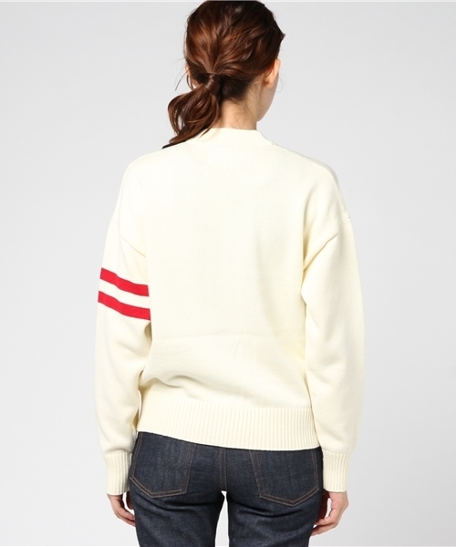 HYSTERIC GLAMOUR（ヒステリックグラマー）の「EVIL ANGELワッペン レタードCD（カーディガン/ボレロ・レディース・ホワイト/トップグレー/ブラック・FREE）」の6枚目の写真