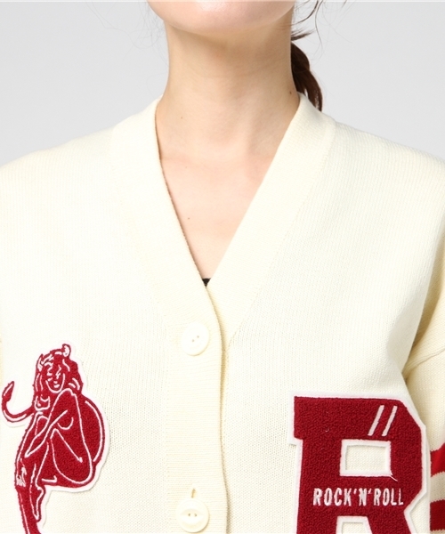 HYSTERIC GLAMOUR（ヒステリックグラマー）の「EVIL ANGELワッペン レタードCD（カーディガン/ボレロ・レディース・ホワイト/トップグレー/ブラック・FREE）」の7枚目の写真