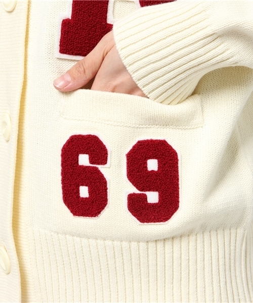 HYSTERIC GLAMOUR（ヒステリックグラマー）の「EVIL ANGELワッペン レタードCD（カーディガン/ボレロ・レディース・ホワイト/トップグレー/ブラック・FREE）」の10枚目の写真