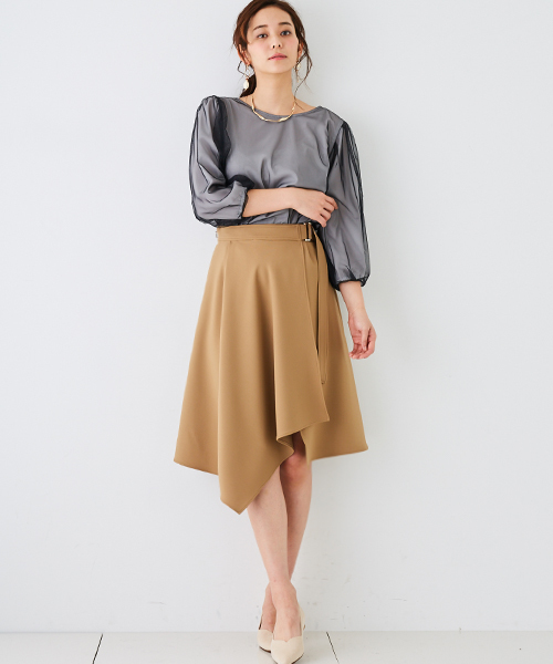 STUDIOUS（ステュディオス）の「【WEB限定】STUDIOUS ボリュームスリーブチュールブラウス（シャツ/ブラウス・レディース・オフホワイト/グレー・FREE）」の6枚目の写真