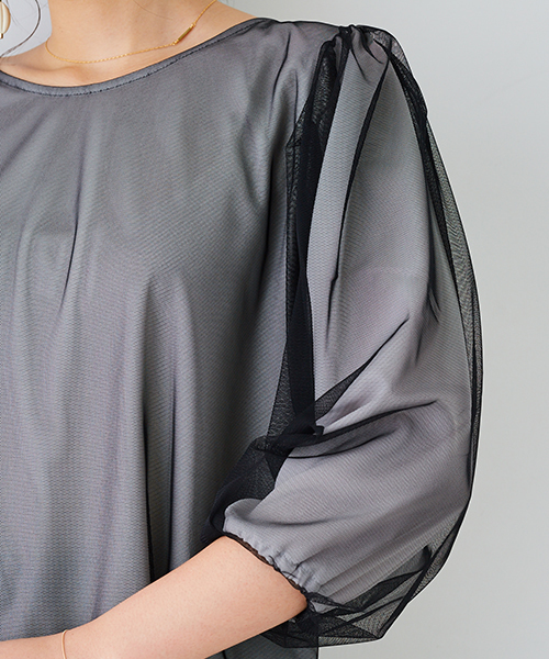 STUDIOUS（ステュディオス）の「【WEB限定】STUDIOUS ボリュームスリーブチュールブラウス（シャツ/ブラウス・レディース・オフホワイト/グレー・FREE）」の13枚目の写真