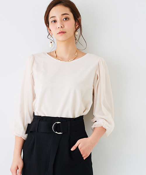 STUDIOUS（ステュディオス）の「【WEB限定】STUDIOUS ボリュームスリーブチュールブラウス（シャツ/ブラウス・レディース・オフホワイト/グレー・FREE）」の17枚目の写真