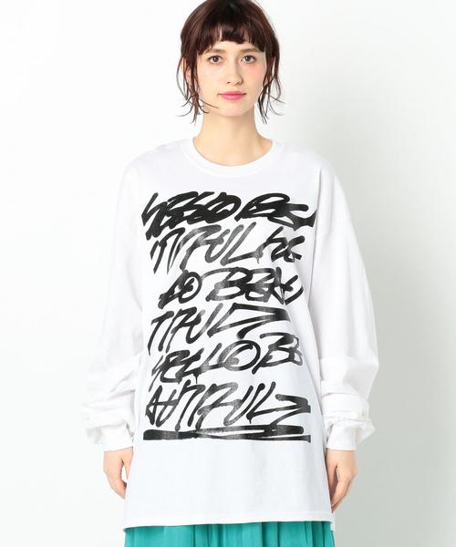Another Edition（アナザーエディション）の「AE×RK PRT BIG LSL T ◆（Tシャツ/カットソー・レディース・ブラック/ホワイト・FREE）」の4枚目の写真