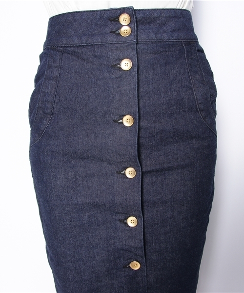 Khaju(カージュ)の「★★ Khaju:DENIM TIGHT SKIRT(デニムスカート・レディース・ブルー/ネイビー・26/27)」の5枚目の写真