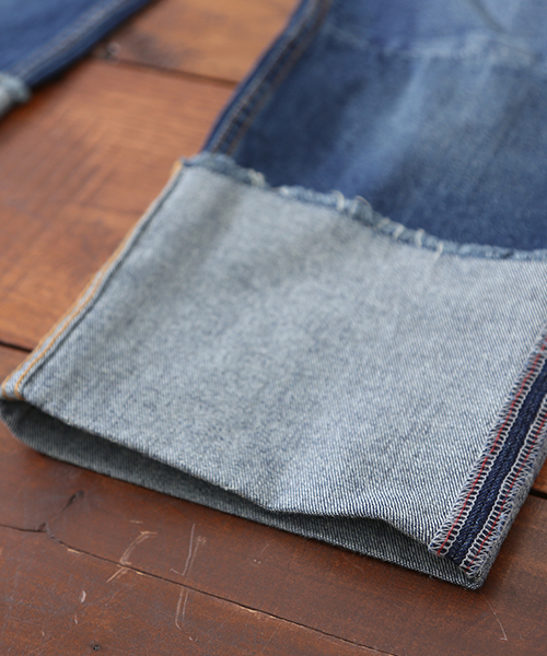 CUBE SUGAR（キューブシュガー）の「 10オンスデニム 折り返しリメイクデニムパンツ（デニムパンツ・レディース・ブルー/ワンウォッシュ・L/M）」の12枚目の写真
