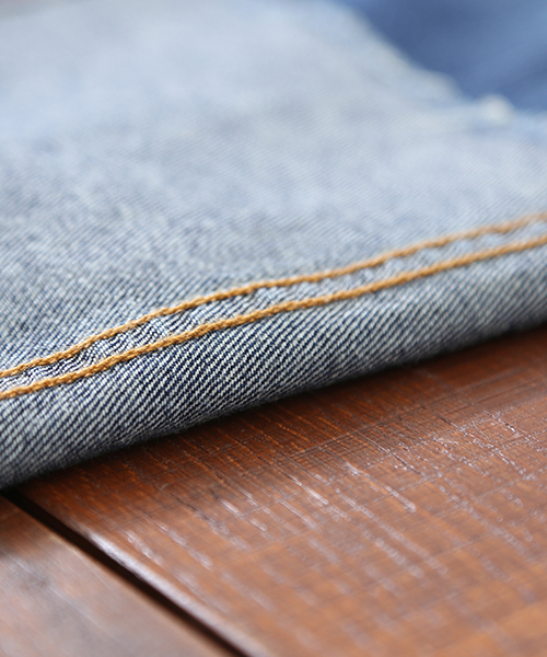 CUBE SUGAR（キューブシュガー）の「 10オンスデニム 折り返しリメイクデニムパンツ（デニムパンツ・レディース・ブルー/ワンウォッシュ・L/M）」の14枚目の写真