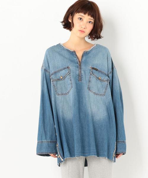 Another Edition（アナザーエディション）の「リメイクプルオーバー（シャツ/ブラウス・レディース・ブラウン/ライトブルー/ネイビー・FREE）」の15枚目の写真