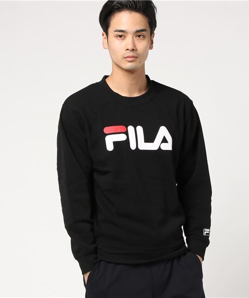 FILA（フィラ）の「【FILA】裏起毛ロゴトレーナー（スウェット・メンズ・ホワイト/ブラック/レッド/ピンク/ネイビー・LARGE/MEDIUM/X-LARGE）」の2枚目の写真