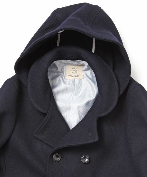 BEAUTY&YOUTH メルトン フード コート BEAUTY&YOUTH UNITED ARROWS（ビューティーアンドユース