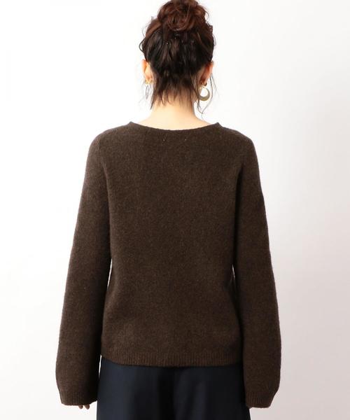 green label relaxing（グリーンレーベルリラクシング）の「KF W/N/YAKU ボートネック ニット ◆（ニット/セーター・レディース・ライトグレー/ネイビー/ブラウン・FREE）」の16枚目の写真