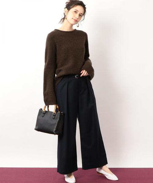 green label relaxing（グリーンレーベルリラクシング）の「KF W/N/YAKU ボートネック ニット ◆（ニット/セーター・レディース・ライトグレー/ネイビー/ブラウン・FREE）」の14枚目の写真