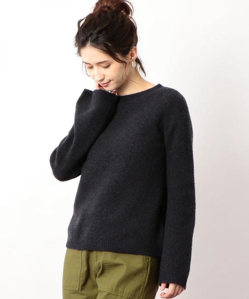 green label relaxing（グリーンレーベルリラクシング）の「KF W/N/YAKU ボートネック ニット ◆（ニット/セーター・レディース・ライトグレー/ネイビー/ブラウン・FREE）」の8枚目の写真