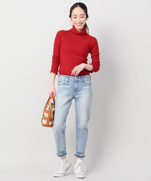 Spick & Span（スピックアンドスパン）の「WOOL RIBタートルネック◆（ニット/セーター・レディース・ホワイト/ブラック/レッド/マルチ・FREE）」の9枚目の写真