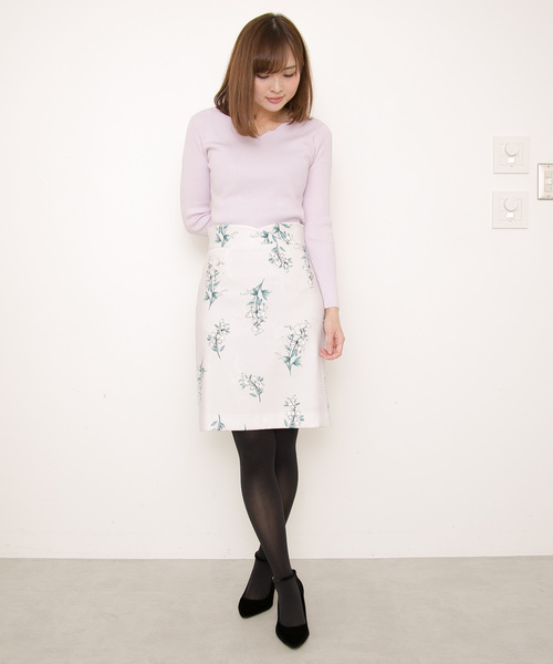 PROPORTION BODY DRESSING（プロポーションボディドレッシング）の「リリーブラッシュプリントタイトスカート（スカート・レディース・グレー/ネイビー・1/2/3）」の2枚目の写真