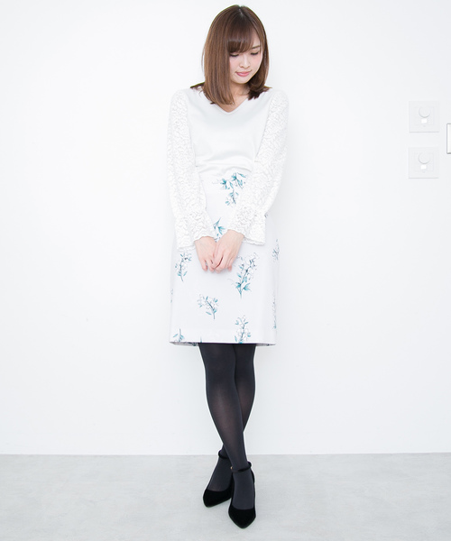 PROPORTION BODY DRESSING（プロポーションボディドレッシング）の「リリーブラッシュプリントタイトスカート（スカート・レディース・グレー/ネイビー・1/2/3）」の14枚目の写真