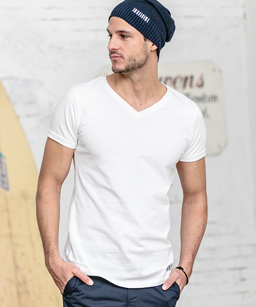 felkod（フィルコッド）の「mt4767-Firm Simple Short Sleeve V Neck Tee（Tシャツ/カットソー・メンズ・ホワイト/サックスブルー/ブラック/トップグレー・L/M/S）」の2枚目の写真