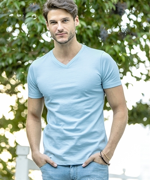 felkod（フィルコッド）の「mt4767-Firm Simple Short Sleeve V Neck Tee（Tシャツ/カットソー・メンズ・ホワイト/サックスブルー/ブラック/トップグレー・L/M/S）」の4枚目の写真