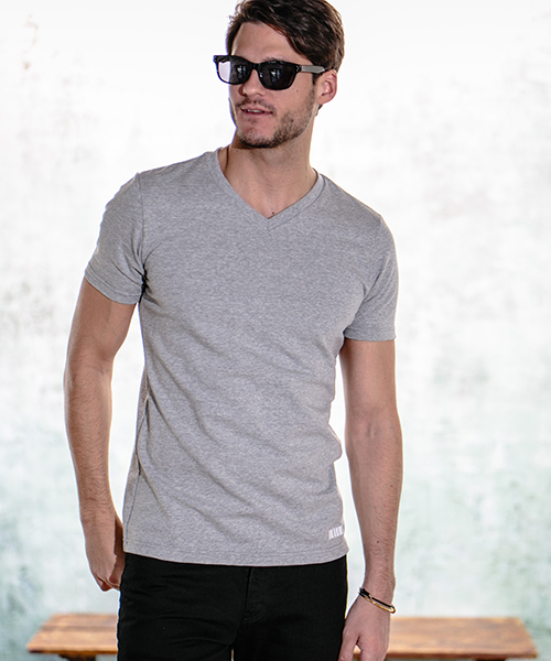 felkod（フィルコッド）の「mt4767-Firm Simple Short Sleeve V Neck Tee（Tシャツ/カットソー・メンズ・ホワイト/サックスブルー/ブラック/トップグレー・L/M/S）」の3枚目の写真