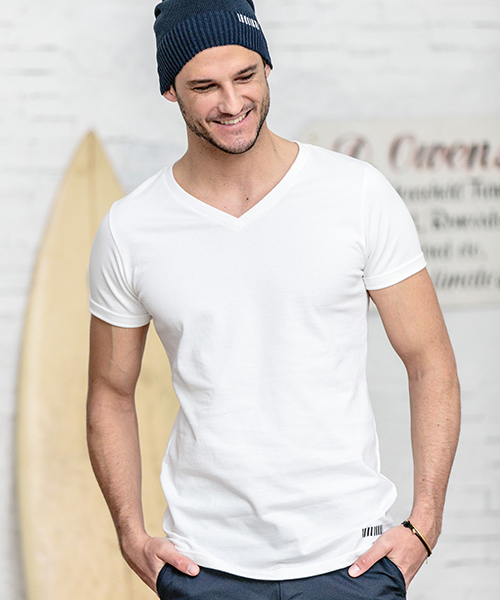 felkod（フィルコッド）の「mt4767-Firm Simple Short Sleeve V Neck Tee（Tシャツ/カットソー・メンズ・ホワイト/サックスブルー/ブラック/トップグレー・L/M/S）」の5枚目の写真