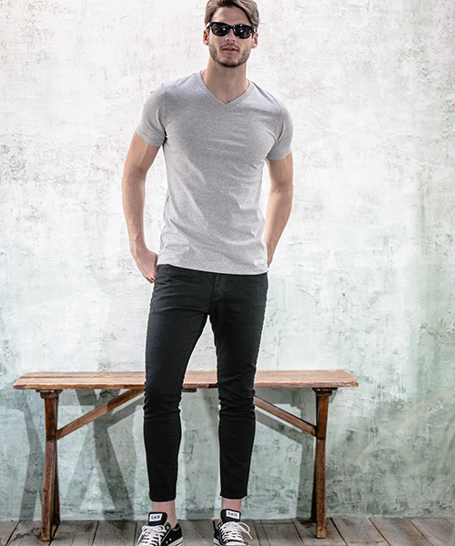 felkod（フィルコッド）の「mt4767-Firm Simple Short Sleeve V Neck Tee（Tシャツ/カットソー・メンズ・ホワイト/サックスブルー/ブラック/トップグレー・L/M/S）」の8枚目の写真