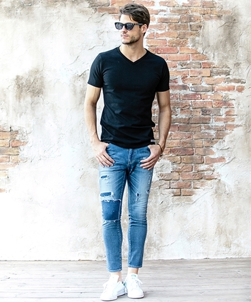 felkod（フィルコッド）の「mt4767-Firm Simple Short Sleeve V Neck Tee（Tシャツ/カットソー・メンズ・ホワイト/サックスブルー/ブラック/トップグレー・L/M/S）」の16枚目の写真