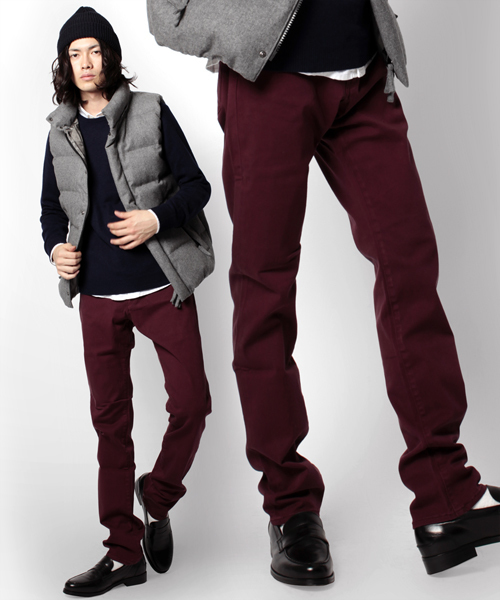 NANO universe（ナノユニバース）の「NU NARROW SKINNY BTFチノ（チノパンツ・メンズ・ボルドー/ベージュ/グレー/ブラック/オリーブ・SMALL/MEDIUM/LARGE）」の5枚目の写真