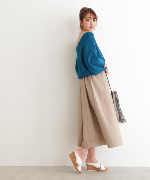 FREE'S MART（フリーズマート）の「【美人百花3月号岸本セシル着用】Ｖネック畦ドルマンニット（ニット/セーター・レディース・グレー/ホワイト/パープル/グリーン・FREE）」の20枚目の写真