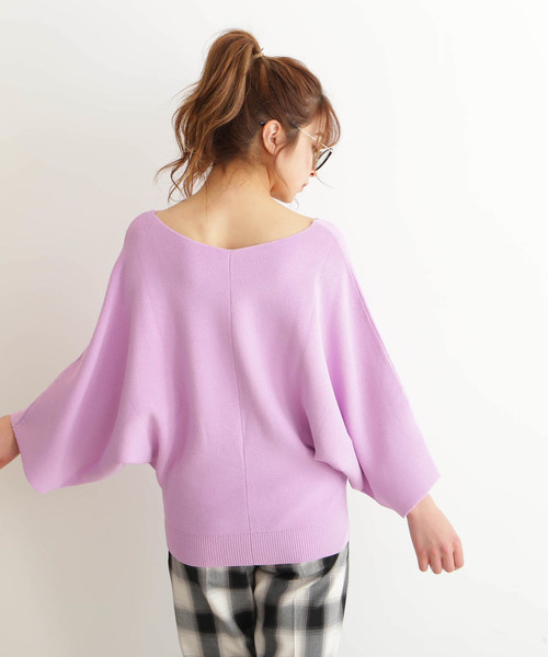 FREE'S MART（フリーズマート）の「【美人百花3月号岸本セシル着用】Ｖネック畦ドルマンニット（ニット/セーター・レディース・グレー/ホワイト/パープル/グリーン・FREE）」の14枚目の写真