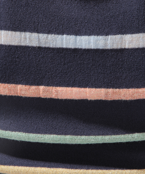 laboratory work（ラボラトリーワーク）の「マルチシアーボーダープルオーバー（ニット/セーター・レディース・ネイビー/オレンジ・MEDIUM）」の11枚目の写真