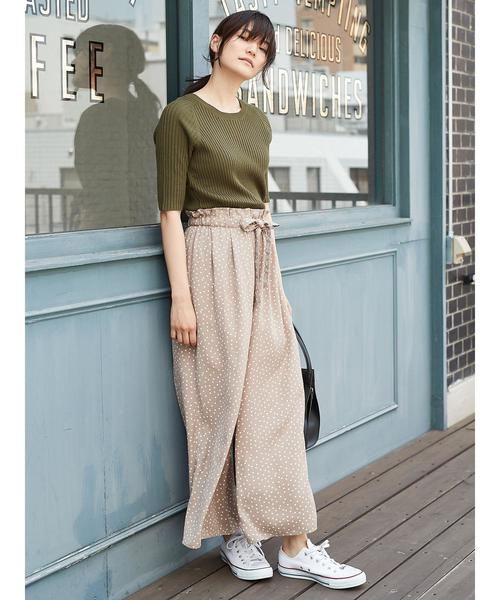 AMERICAN HOLIC（アメリカンホリック）の「・5分袖クルーネックプルオーバー＊（ニット/セーター・レディース・ピンク/モカ/マスタード/カーキ/ダークグリーン/ブラック/ベージュ/ネイビー・L/M）」の17枚目の写真