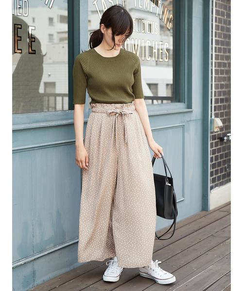 AMERICAN HOLIC（アメリカンホリック）の「・5分袖クルーネックプルオーバー＊（ニット/セーター・レディース・ピンク/モカ/マスタード/カーキ/ダークグリーン/ブラック/ベージュ/ネイビー・L/M）」の18枚目の写真