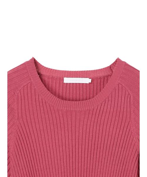 AMERICAN HOLIC（アメリカンホリック）の「・5分袖クルーネックプルオーバー＊（ニット/セーター・レディース・ピンク/モカ/マスタード/カーキ/ダークグリーン/ブラック/ベージュ/ネイビー・L/M）」の21枚目の写真