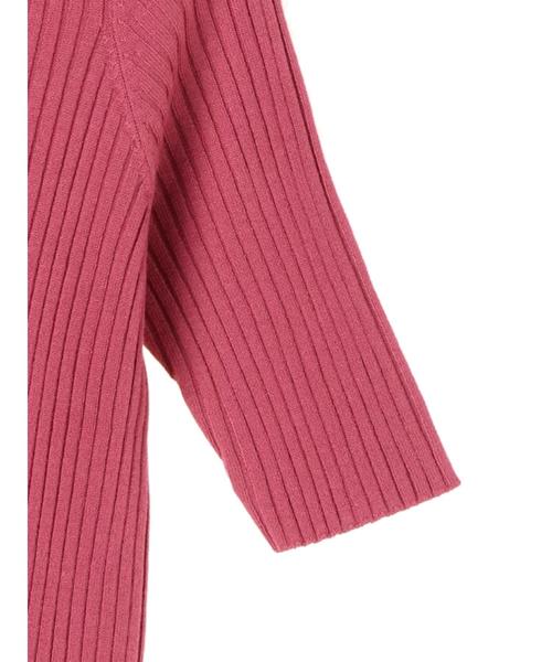 AMERICAN HOLIC（アメリカンホリック）の「・5分袖クルーネックプルオーバー＊（ニット/セーター・レディース・ピンク/モカ/マスタード/カーキ/ダークグリーン/ブラック/ベージュ/ネイビー・L/M）」の22枚目の写真