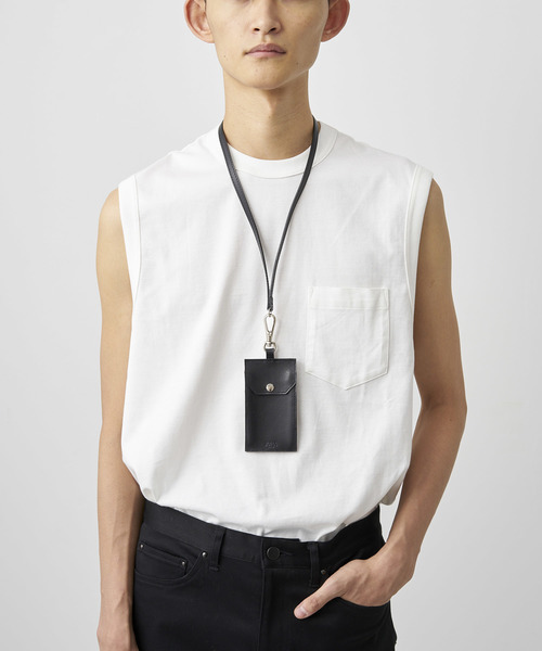 JUHA(ユハ)の「LEATHER NECK WALLET(コインケース/札入れ)」|ブラック