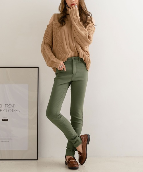 Newlyme(ニューリーミー)の「極温!!裏起毛ストレッチスキニーパンツ(その他パンツ・レディース・ブラック/ホワイト/ボルドー/カーキ/モカ/マスタード/ブルー系その他/ライトカーキ/サンドベージュ/ブラウン/ブラウン系その他/ホワイト系その他/インディゴブルー/ブラック系その他・SMALL/MEDIUM/LARGE/X-LARGE/XX-LARGE/X-SMALL)」の18枚目の写真